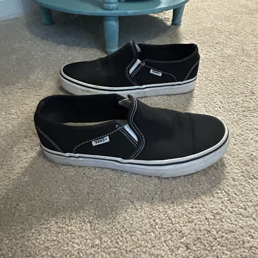 Vans Classic Black Canvas Slip-On Sneakers Women’s 8 Men’s 6.5